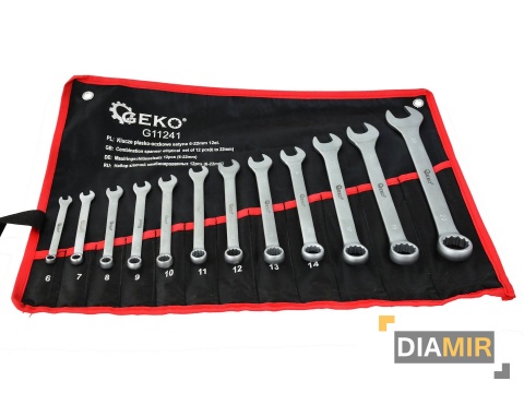 ZESTAW KLUCZE PŁASKO OCZKOWE SATYNA 6-22 mm 12EL. CRV PŁACHTA