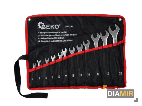 ZESTAW KLUCZE PŁASKO OCZKOWE SATYNA 6-22 mm 12EL. CRV PŁACHTA