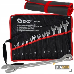 ZESTAW KLUCZE PŁASKO OCZKOWE SATYNA 6-22 mm 12EL. CRV PŁACHTA