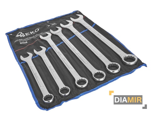 ZESTAW KLUCZY KLUCZE PŁASKO OCZKOWE SATYNA 34-50 mm 6EL. CRV PŁACHTA