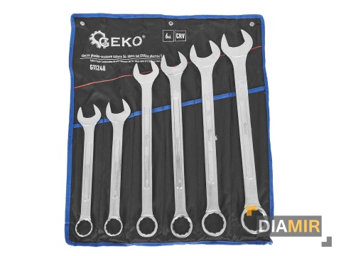 ZESTAW KLUCZY KLUCZE PŁASKO OCZKOWE SATYNA 34-50 mm 6EL. CRV PŁACHTA