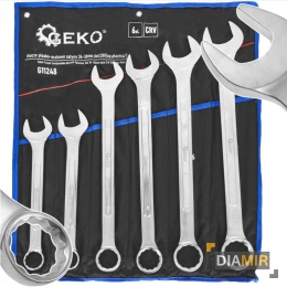 ZESTAW KLUCZY KLUCZE PŁASKO OCZKOWE SATYNA 34-50 mm 6EL. CRV PŁACHTA