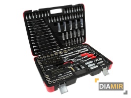 ZESTAW KLUCZY NASADOWYCH BITY NASADKI PŁASKIE 1/4 3/8 1/2 216 el.