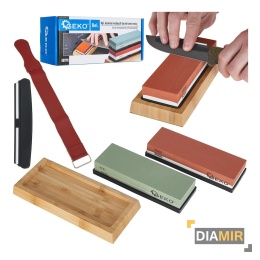 Zestaw KAMIENIE WODNE z prowadnicą kątową DO OSTRZENIA NOŻY 8el.