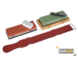 Zestaw KAMIENIE WODNE z prowadnicą kątową DO OSTRZENIA NOŻY 8el.