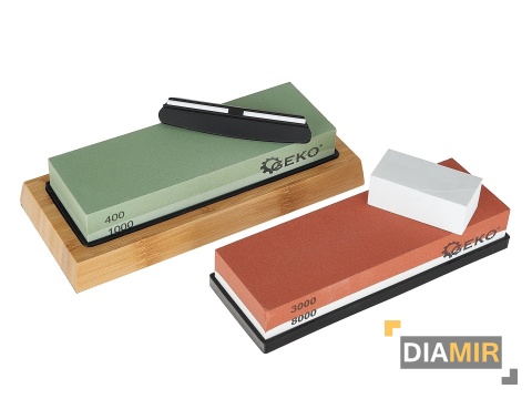 Zestaw KAMIENIE WODNE z prowadnicą kątową DO OSTRZENIA NOŻY 8el.