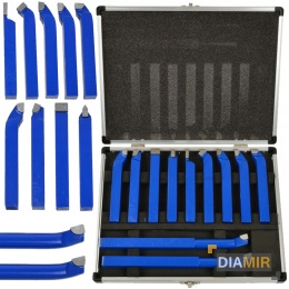 Zestaw NOŻE TOKARSKIE 12x12mm 11 elementów walizka