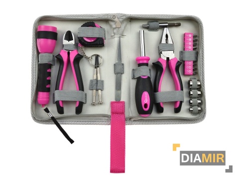 Zestaw narzędzi dla kobiet różowe etui DAMSKI 23 elementy uniwersalny