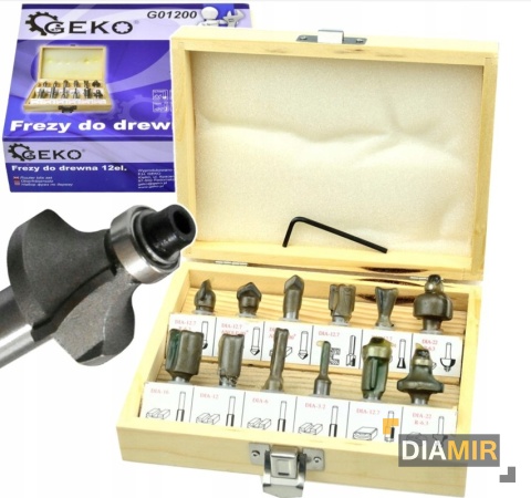 ZESTAW FREZÓW FREZARKI FREZY KSZTAŁTOWE DO DREWNA 12szt