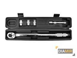 KLUCZ DYNAMOMETRYCZNY DO KÓŁ 1/2 " 28-210 Nm + 3 NASADKI + PRZEDŁUŻKA