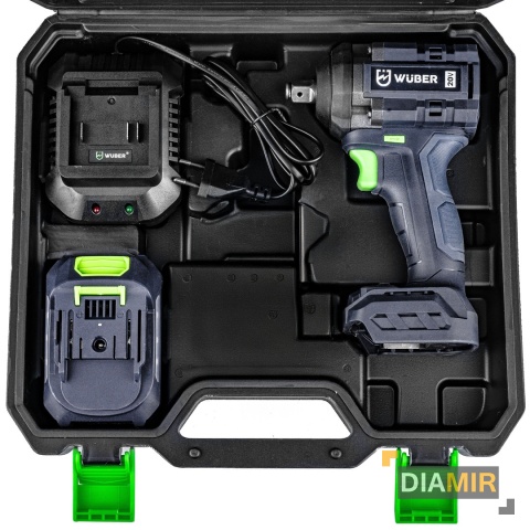KLUCZ UDAROWY AKUMULATOROWY ZESTAW + AKU 4 AH 600 Nm BEZSZCZOTKOWY WUBER