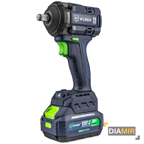KLUCZ UDAROWY AKUMULATOROWY ZESTAW + AKU 4 AH 600 Nm BEZSZCZOTKOWY WUBER