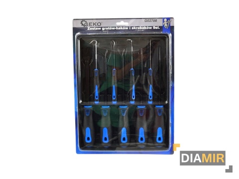 KOMPLET GROTÓW-HAKÓW I SKROBAKÓW 9 ELEMENTÓW DEMONTAŻ ORINGÓW