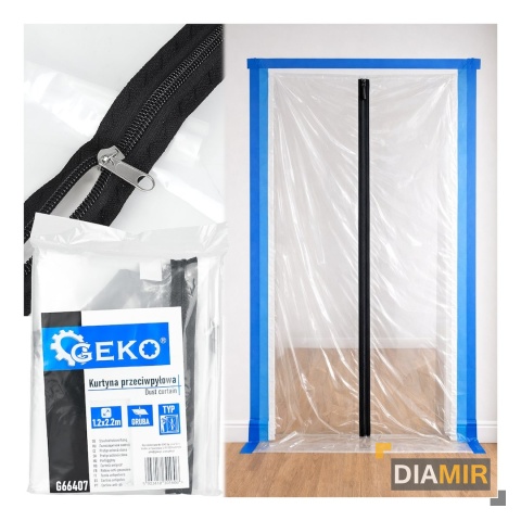 KURTYNA PRZECIWPYŁOWA DO DRZWI 220x120cm typ I REMONTOWA BUDOWLANA ZAMEK