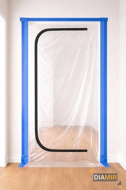 KURTYNA PRZECIWPYŁOWA DRZWI REMONTOWE BUDOWLANE TYP C ZAMEK BŁYSKAWICZNY