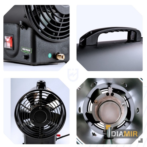 NAGRZEWNICA GAZOWA NA BUTLĘ 15KW LPG PIECYK GAZOWY MOC 15000W WĄŻ REDUKTOR