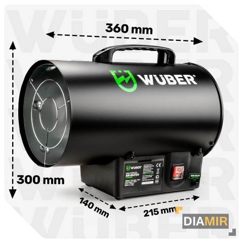 NAGRZEWNICA GAZOWA NA BUTLĘ 15KW LPG PIECYK GAZOWY MOC 15000W WĄŻ REDUKTOR