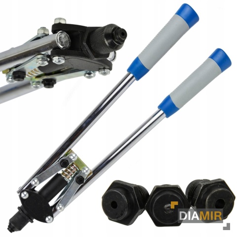 NITOWNICA RĘCZNA DŹWIGNIOWA 41CM M3,2-M4,8 NOŻYCOWA NITY + 3 KOŃCÓWKI