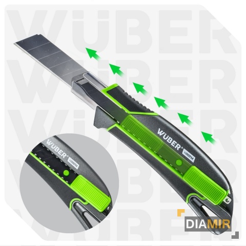 NÓŻ DO TAPET 18MM WYSUWANY TAPECIAK METALOWY ŁAMANE OSTRZE TAPICERSKI WUBER