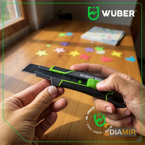 NÓŻ DO TAPET 18MM WYSUWANY TAPECIAK METALOWY ŁAMANE OSTRZE TAPICERSKI WUBER