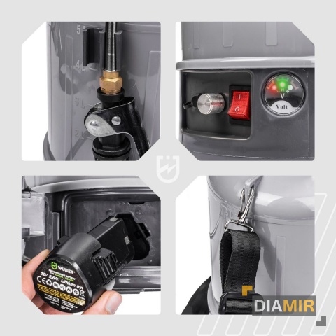 OPRYSKIWACZ AKUMULATOROWY OGRODOWY ELEKTRYCZNY LEKKI 5L ZESTAW LANCA WUBER