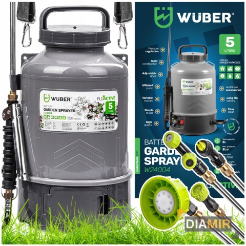 OPRYSKIWACZ AKUMULATOROWY OGRODOWY ELEKTRYCZNY LEKKI 5L ZESTAW LANCA WUBER