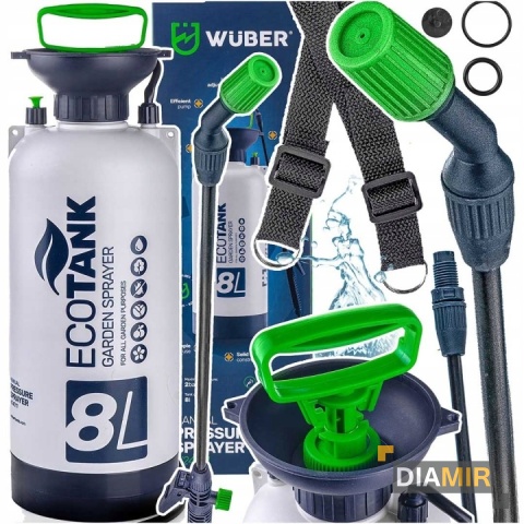 OPRYSKIWACZ CIŚNIENIOWY RĘCZNY DUŻY POJEMNOŚĆ 8L REGULACJA LANCA 98CM