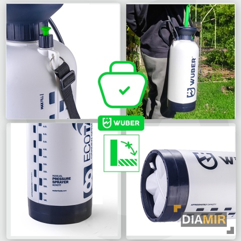 OPRYSKIWACZ CIŚNIENIOWY RĘCZNY DUŻY POJEMNOŚĆ 8L REGULACJA LANCA 98CM