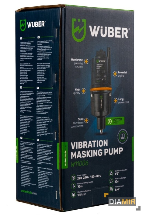 POMPA DO WODY STUDNI ZATAPIALNA RUSKA NUREK MEMBRANOWA 280W 1080 l/h