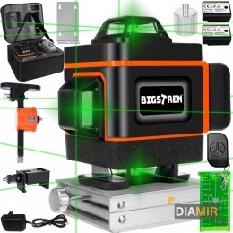 POZIOMICA LASEROWA 2x AKUMULATOR  SAMOPOZIOMUJĄCA LASER KRZYŻOWY 16 LINI 360 4D UCHWYT ZESTAW