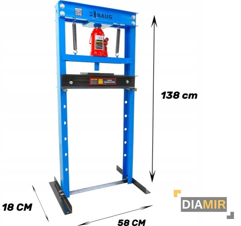 PRASA HYDRAULICZNO PNEUMATYCZNA 20T TON WARSZTATOWA Z SIŁOWNIKIEM 2 PŁYTY