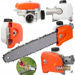 PRZYSTAWKA PIŁA ŁAŃCUCHOWA ADAPTER DO KOSY SPALINOWEJ PODASZARKI 9 frezów x 28mm