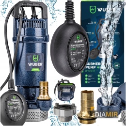 POMPA ZATAPIALNA Z PŁYWAKIEM Z SITEM DO WODY BRUDNEJ CZYSTEJ 5100L/h