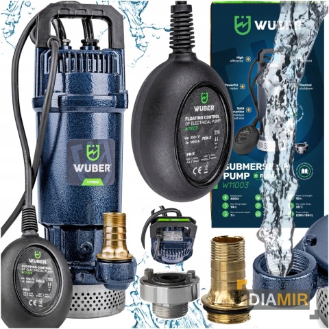 POMPA ZATAPIALNA Z PŁYWAKIEM Z SITEM DO WODY BRUDNEJ CZYSTEJ 5100L/h