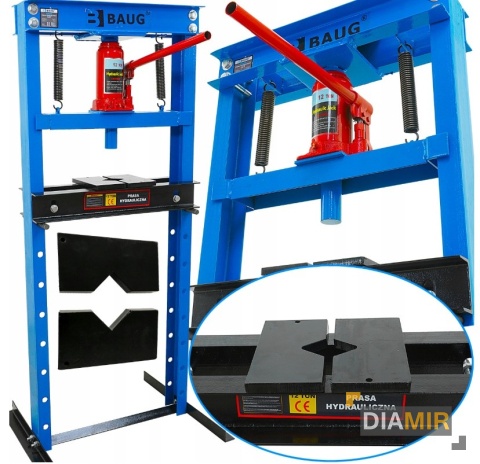 PRASA HYDRAULICZNO PNEUMATYCZNA 12T TON WARSZTATOWA Z SIŁOWNIKIEM 2 PŁYTY