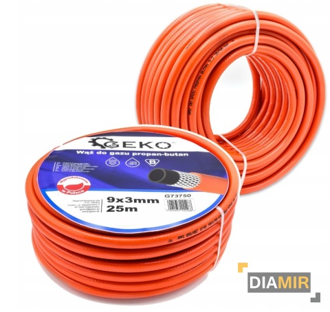 WĄŻ GAZOWY PROPAN BUTAN 25 METRÓW 9X3MM 20BAR PRZYŁĄCZE DO BUTLI DOMOWEJ