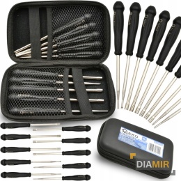 KLUCZE DO REGULACJI GAŹNIKÓW WKRĘTAK ŚRUBOKRĘT ZESTAW ETUI 10 SZT