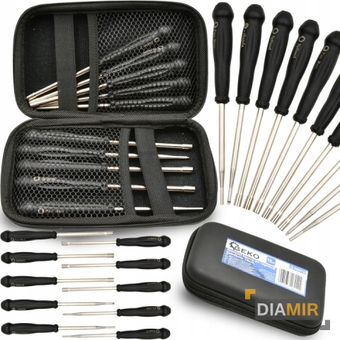 KLUCZE DO REGULACJI GAŹNIKÓW WKRĘTAK ŚRUBOKRĘT ZESTAW ETUI 10 SZT