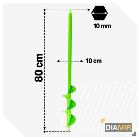 ŚWIDER WIERTŁO OGRODOWE DO WKRĘTARKI WIERTNICY SADZENIA ZIEMI 10x80 cm