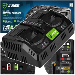 Szybka ładowarka podwójna do akumulatorów baterii 21.5 V Wuber Share+System