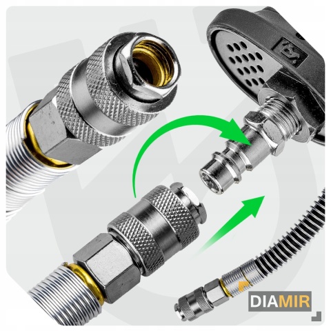 WĄŻ PRZEWÓD PNEUMATYCZNY PVC 10 M 10x17 MM ZAKUWANY DO KOMPRESORA WUBER