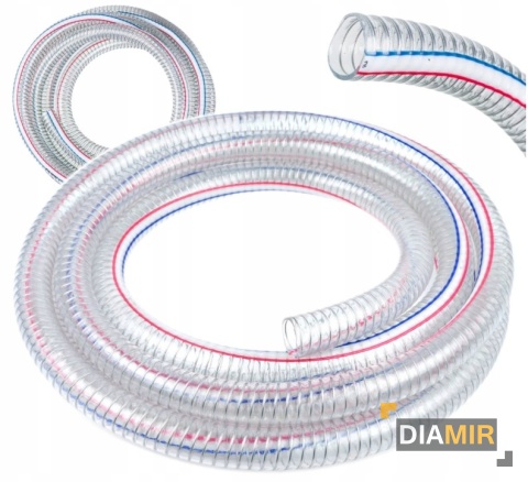 WĄŻ SSAWNY 1'' 25 mm Z DRUTEM 5m ZASYSAJĄCY SSĄCY DO MOTOPOMPY