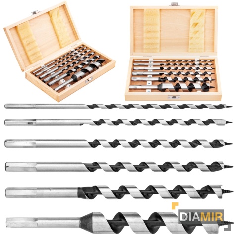 WIERTŁA SPIRALNE DO DREWNA 230mm WIERTŁO DŁUGIE ZESTAW WIERTEŁ 6-25mm