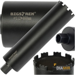 WIERTŁO KORONOWE DIAMENTOWE DŁUGIE 112x460 mm OTWORNICA DO BETONU KAMIENIA