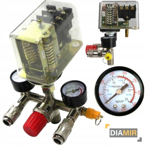 GEKO WYŁĄCZNIK CIŚNIENIOWY DO KOMPRESORA 400V PRESOSTAT 2 ZEGAR