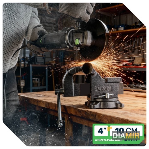 ŻELIWNE IMADŁO ŚLUSARSKIE STOŁOWE Z KOWADŁEM OBROTOWE 360 100mm/4" SOLIDNE