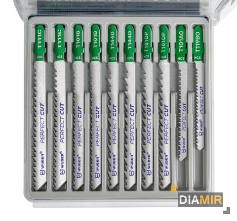 ZESTAW 10 NOŻYKÓW BRZESZCZOTY NOŻYKI DO WYRZYNARKI DO DREWNA SKLEJKI WUBER