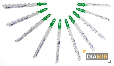 ZESTAW 10 NOŻYKÓW BRZESZCZOTY NOŻYKI DO WYRZYNARKI DO DREWNA SKLEJKI WUBER