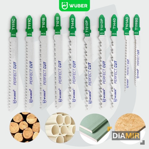 ZESTAW 10 NOŻYKÓW BRZESZCZOTY NOŻYKI DO WYRZYNARKI DO DREWNA SKLEJKI WUBER