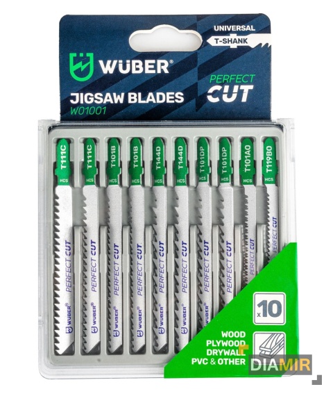 ZESTAW 10 NOŻYKÓW BRZESZCZOTY NOŻYKI DO WYRZYNARKI DO DREWNA SKLEJKI WUBER